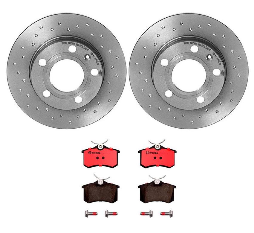 Audi Brembo Brake Kit - Pads and Rotors Rear (245mm) (Xtra) (Ceramic) 8E0698451L - Brembo 3058136KIT